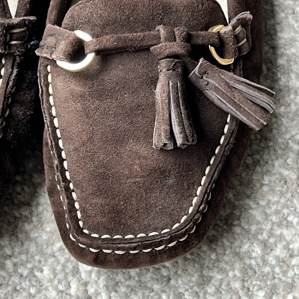 Tommy Hilfiger‎ Womens Suede Moc Penny Loafer Boat Shoe Sz 8.5 Brown
